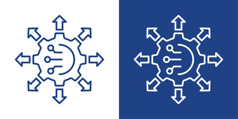 Decentralization Blue And White Icon Style Collection
