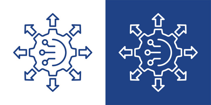 Decentralization Blue And White Icon Style Collection