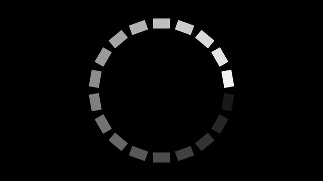 Loading progress animation with small squares rotate in circle