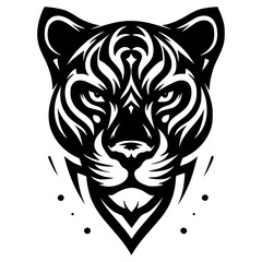 Tiger head with tribal design vector illustration