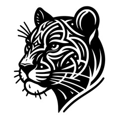 Obraz premium Tiger with abstract pattern vector illustration