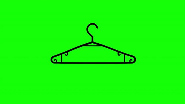 Clothes Hanger Line concept icon animation with alpha channel