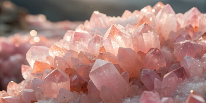 A dense surface of pink dolomite crystals packed tightly together soft rose and blush tones natural rhombohedral forms subtle translucency