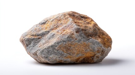 Obraz premium Natural textured rock with distinct colors and formations against a clean white background ideal for geological studies and educational materials