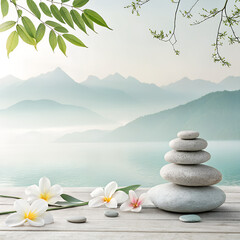 Minimal wellness background, serene and clean composition