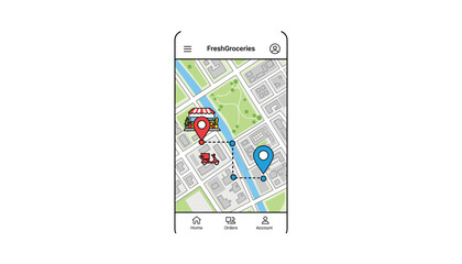 Smartphone map navigation gps app route