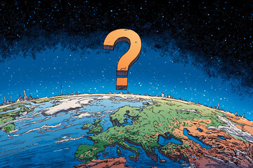 question mark on earth