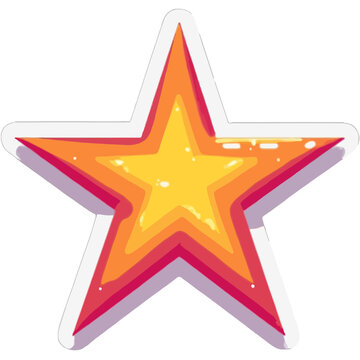 Pixelated Shooting Star with 8-Bit Glow Sticker | Retro Gamer Pixel Star Illustration | Cute 8-Bit Star Kawaii Sticker Art | Nostalgic Video Game Shooting Star Sticker | Vibrant Pixel Art Star Sticker