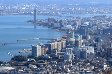 長等山テラスから見る大津市の風景