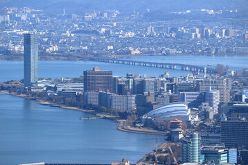 滋賀県大津市の琵琶湖岸の風景