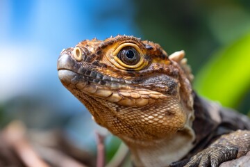 Obraz premium Rare and Exotic Lizard in a Natural Tropical Setting Captured in Detail