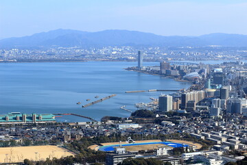 滋賀県大津市　大津港周辺の街並み