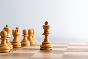Only One Remaining Piece Standing on Chessboard in Professional Setting