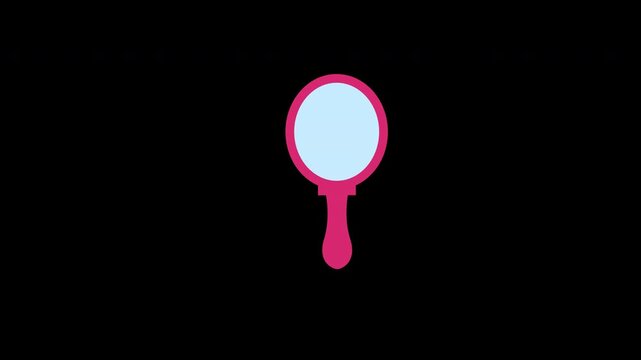 beauty Hand mirror concept icon loop animation video with alpha channel