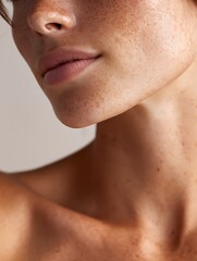 Naklejka premium skin health documentation style image, close-up of evenly toned skin