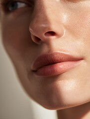 Fototapeta premium skin health documentation style image, close-up of evenly toned skin