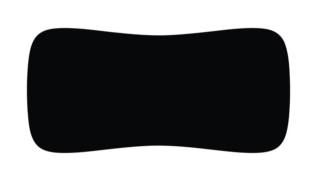 Abstract black rounded rectangle with concave sides vector illustration.