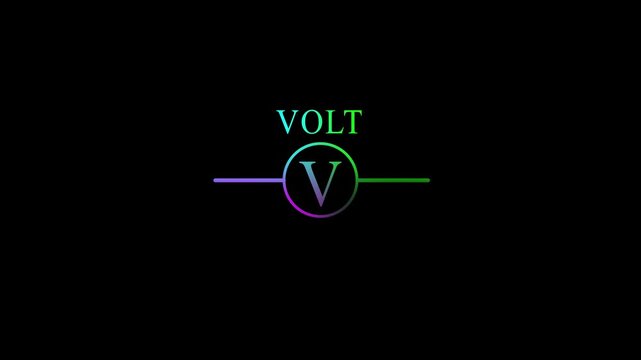 Gradient Circle with Letter V and Scientific Notation on Black Background symbol science