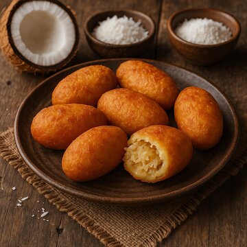 Kue Combro Kelapa of indonesian food