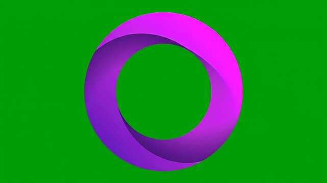Abstract Pink Purple Mobius Loop Animation Green Background Loop