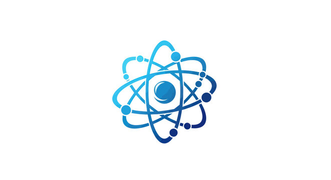 Abstract Atomic Structure Icon, Science and Technology Concept