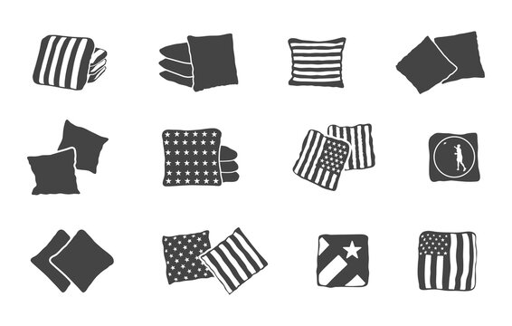 Cornhole bag svg, Cornhole bag silhouette, Cornhole silhouette, Cornhole svg, Corn hole toss silhouette, Cornhole bean bags icon - V02