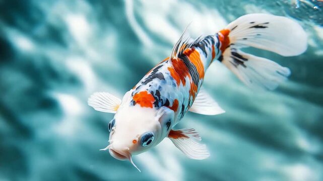 Colorful koi fish swimming underwater