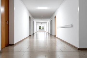Obraz premium Minimalist Corridor Design in a Contemporary Prison Environment