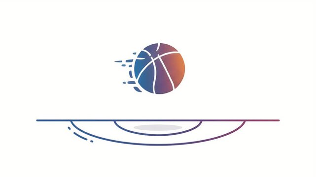 Basketball Motion Graphic With Gradient Colors and Swoosh Effect