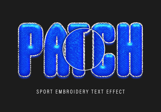 Denim Sport Embroidery Text Effect