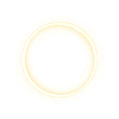 Beautiful golden aura frame with elegant light sparkles on transparent