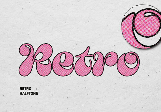 Halftone Paper Print Text Effect