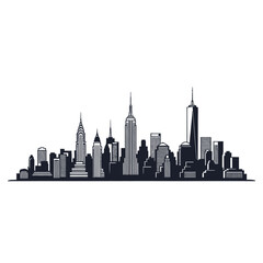 Fototapeta premium New York City Skyline Silhouette