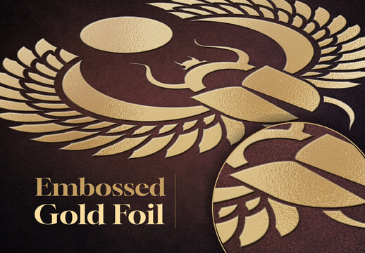 Embossed Gold Foil Stamp Mockup