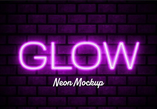 Glowing Neon Mockup 
