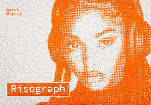 Halftone Print Risograph Photo Effect