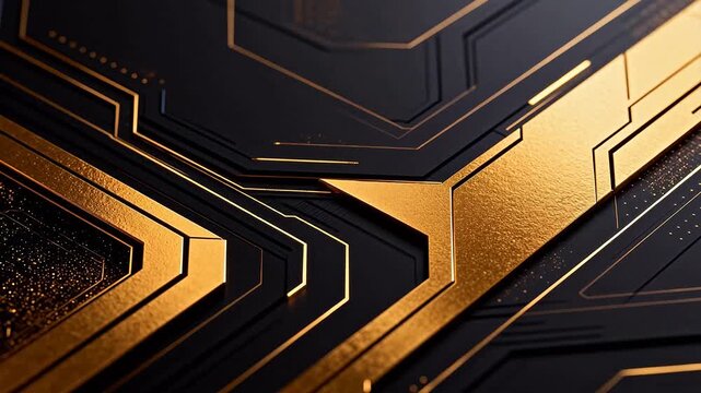 Abstract golden and black geometric pattern