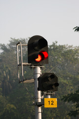 traffic light on a railway station