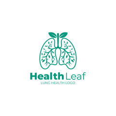 lungs logo and a healing leaf, the logo is ready to use