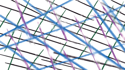 Texture in the form of striped colored intersections with distortions.