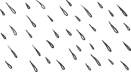 Vector art with cartoon long and thin drops or rain.