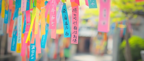 Tanabata tanzaku with wishes.