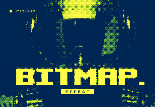 Pixelated Bitmap  Effect Mockup