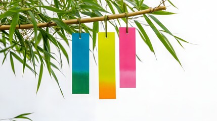Tanabata decoration with tanzaku paper.