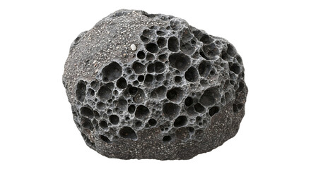 Porous Rock Isolated on Black Background