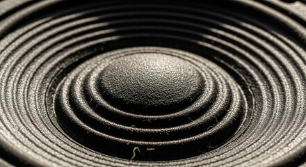 Naklejka premium Close-up Macro Shot of a Speaker Cone with Concentric Circles