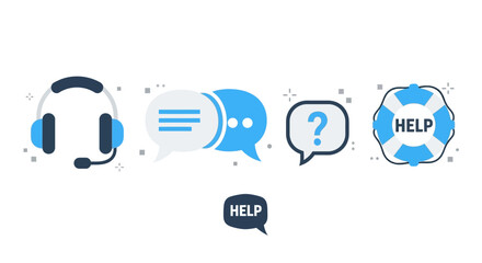 Business communication chat illustration for customer support concepts