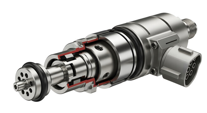 Fuel Injector Cutaway, Engine Automotive Part