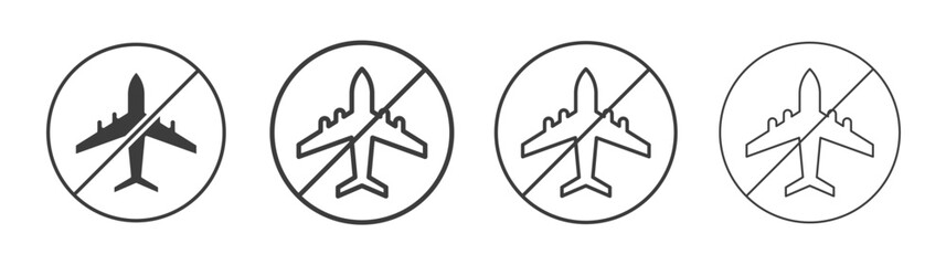 Fototapeta premium No plane signs. flat stroke linear simple trend modern logotype design