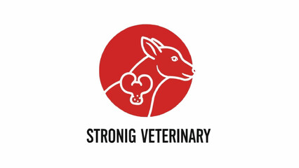 Veterinary clinic logo with animal and heart symbol.